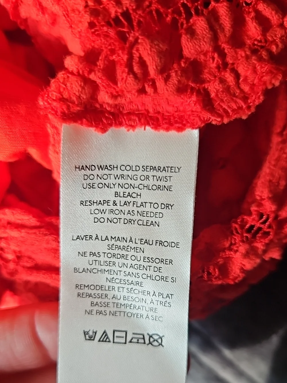 NWT Free People Shayla Lace Dress Tomato Red, L, Stretchy, Mini Slip Included